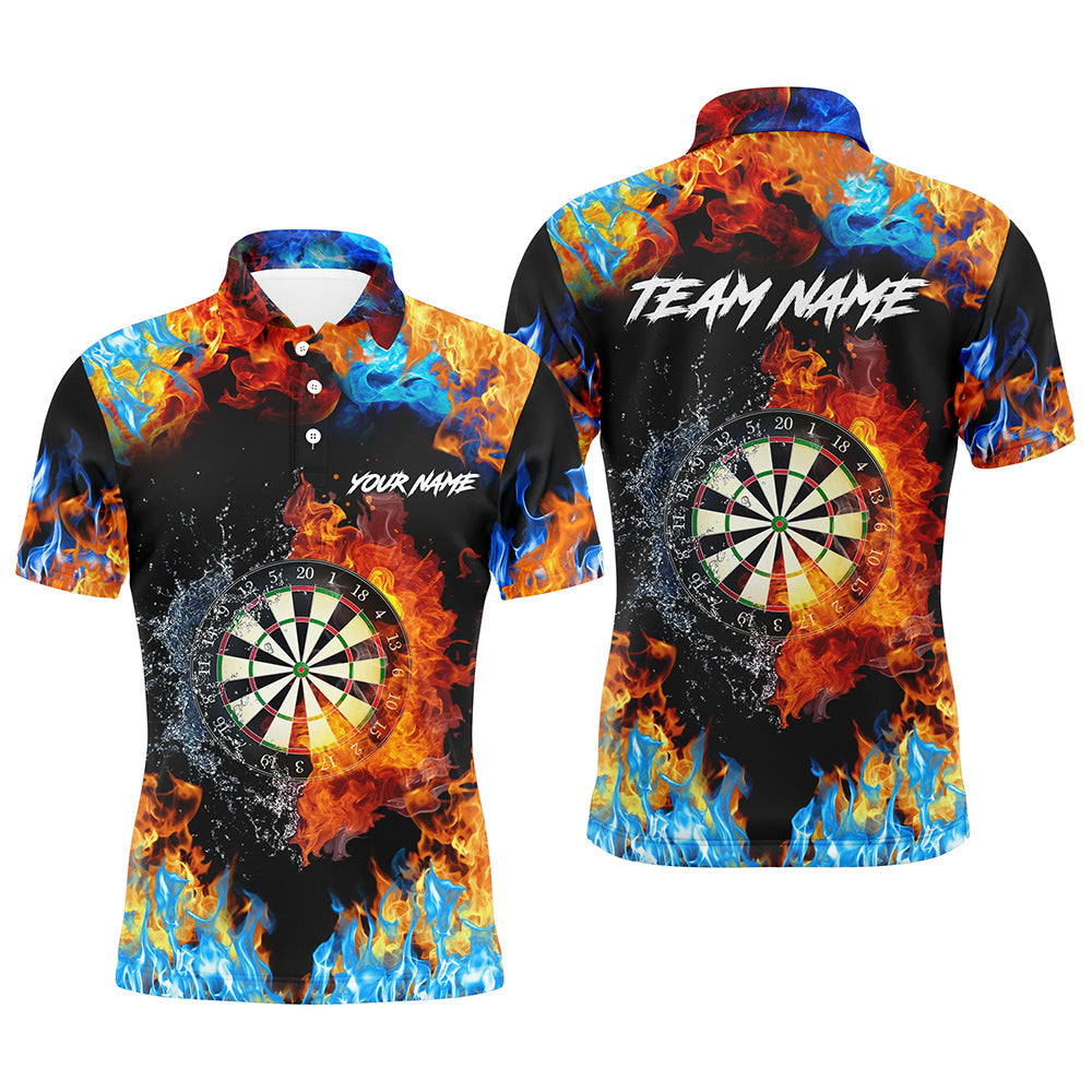 Men's Fire and Water Dart Board Polo Shirt T1277