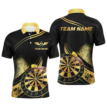 Personalized Golden Dartboard Grunge Shirt for Men | Custom Darts League Jersey | Team Uniform T2805