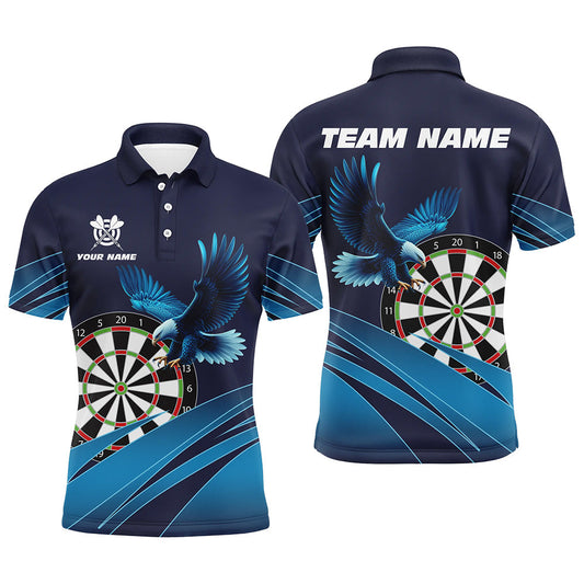 Personalized Eagle Blue Darts Polo Shirts - Custom Darts Team Shirts for Men T1518