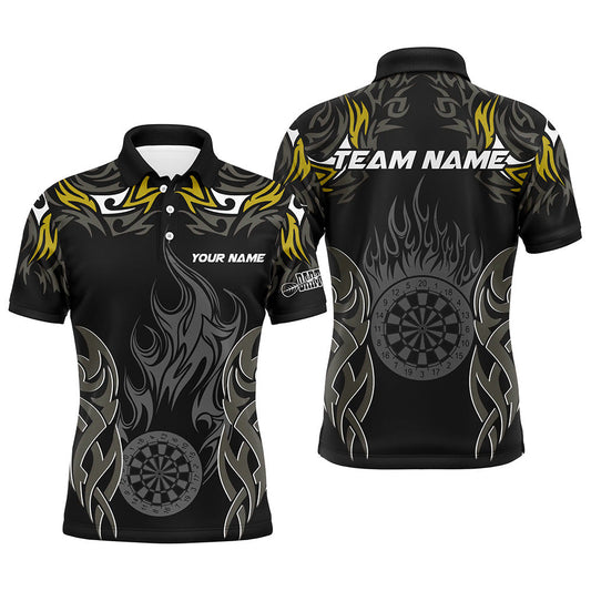 
Personalized Men's Darts Tournament Jersey - Custom Fire Flame Dartboard Team Shirt in Yellow
 T2332