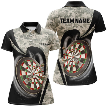 Personalized Camo Dart Shirts for Women | Custom Printed Dart Team Jerseys | Camouflage Darts Outfit T2929