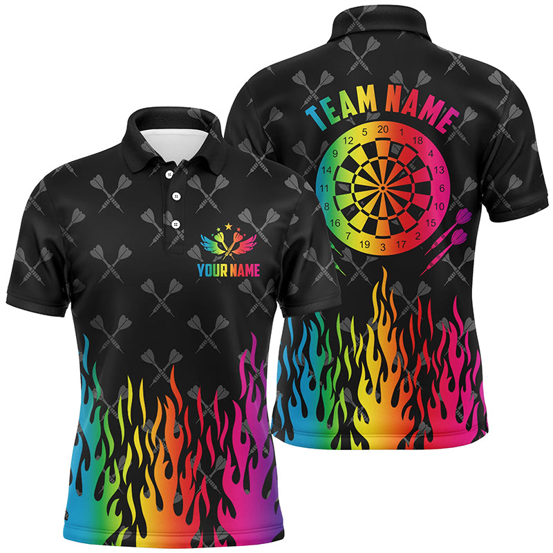 Men's Fire Flame Darts Polo Shirt T1393