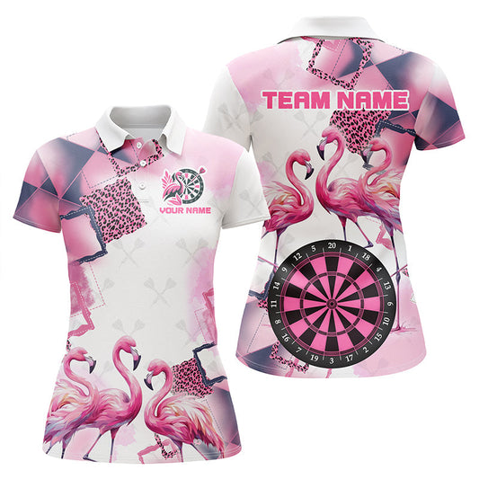 
Pink Argyle Flamingo Women's Custom Name Darts Shirt - Unique Darts Jersey Gift Apparel
 T2186