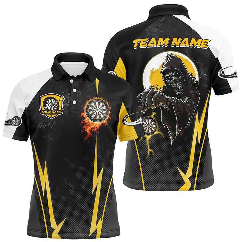 
Funny Death Skeleton Custom Darts Shirt for Men - Personalized Yellow and Black Team Jersey
 T2190