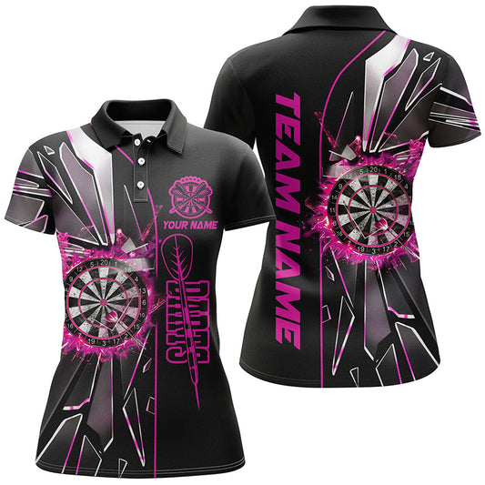 Personalized Pink Break Glass 3D Darts Women's Shirt - Custom Dart League Jersey T1999