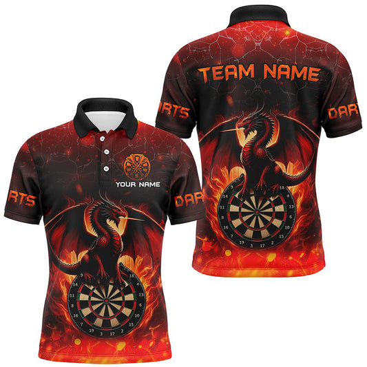 
Darts Dragon Fire Flame 3D Printed Men's Darts Shirt, Custom Team League Jersey, Red
 T2210