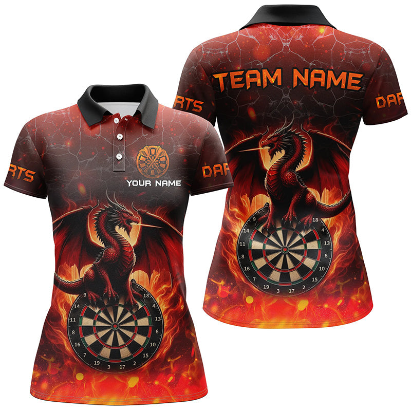 
Darts Dragon Fire Flame 3D Printed Women's Darts Shirt - Custom Team League Jersey in Red
 T2210