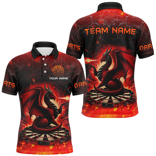 
Darts Dragon Fire Flame 3D Printed Men's Darts Jersey, Customized Team League Shirt, Red
 T2211