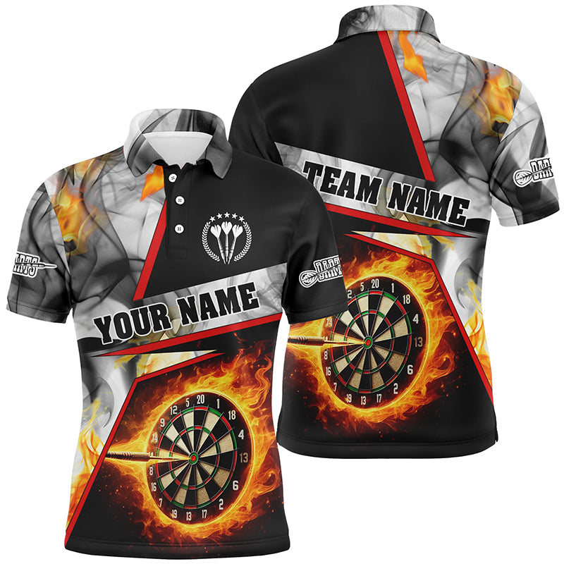 Custom Dart League Shirts - Personalized Darts Polo Shirts for Men - Darts Jerseys in Flame Grey Smoke T1257