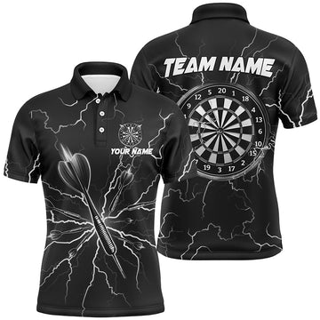 Black Darts Thunder Lightning Dart Polo & Quarter Zip Custom Jersey for Men T3034