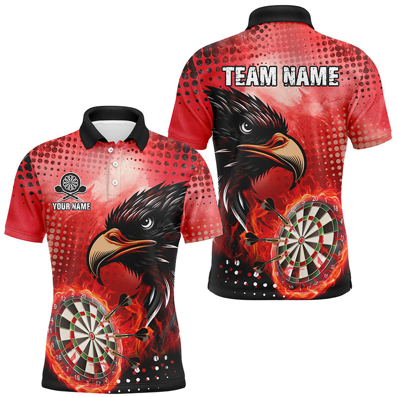 Custom Eagle Darts Shirt - Personalized Red Dartboard Fire Design for Men T1863