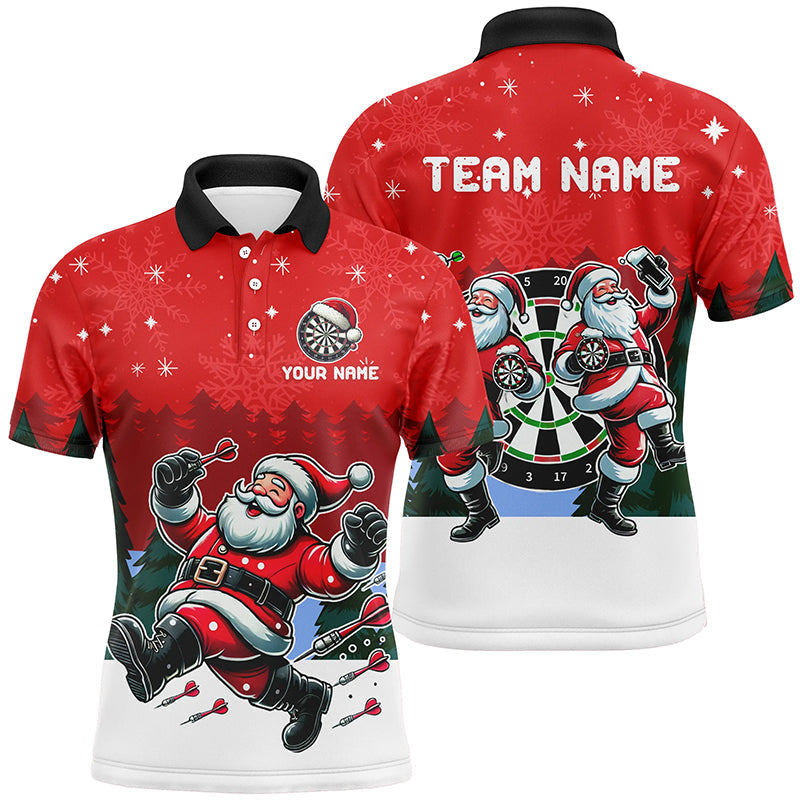 Funny Santa Playing Darts Christmas Shirt for Men - Custom Red Dart Gifts Outfit T2834