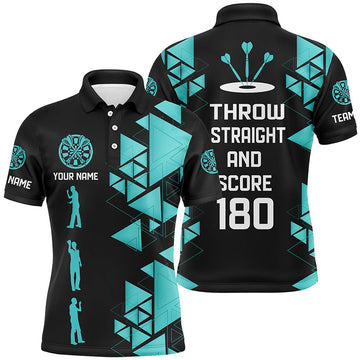 Funny Dart Shirts for Men - Custom Darts Throw Straight and Score 180 Jersey with Unique Saying T2882