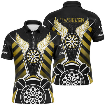 Personalized Black and Yellow Darts Board Wings Jersey - Custom Dart Shirt for Men, Funny Darts Outfit T2931