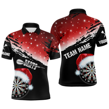 Black And Red Santa Darts Board Christmas Shirt For Men, Funny Xmas Dart Jersey T2953