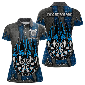 Funny Claw Darts Board Custom Blue Dart Shirts for Women - Personalized Darts League Team Jerseys T3054