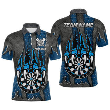 Funny Claw Darts Board Custom Blue Dart Shirts for Men | Personalized Darts League Team Jerseys T3054