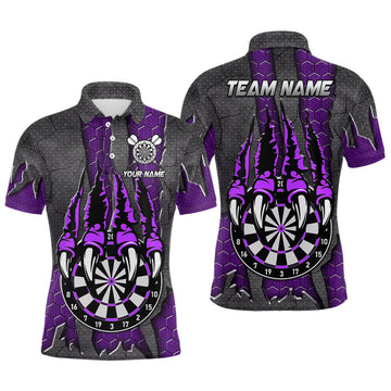 Funny Claw Darts Board Custom Purple Dart Shirts for Men - Personalized Darts League Team Jerseys T3055