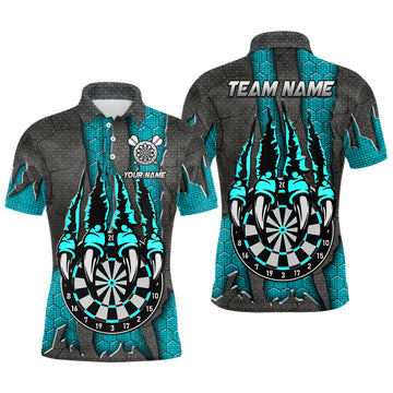 Funny Claw Darts Board Custom Turquoise Dart Shirt for Men | Personalized Darts League Team Jersey T3056