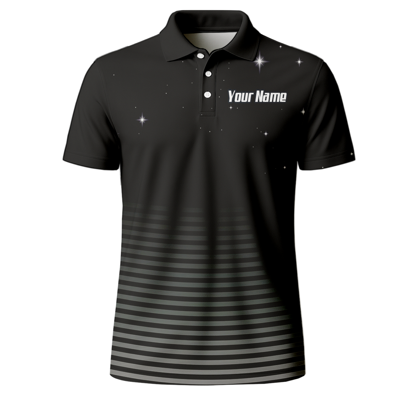 Personalised Alien Space Dart Jersey Polo and Zipper Black Grey For Men I1307