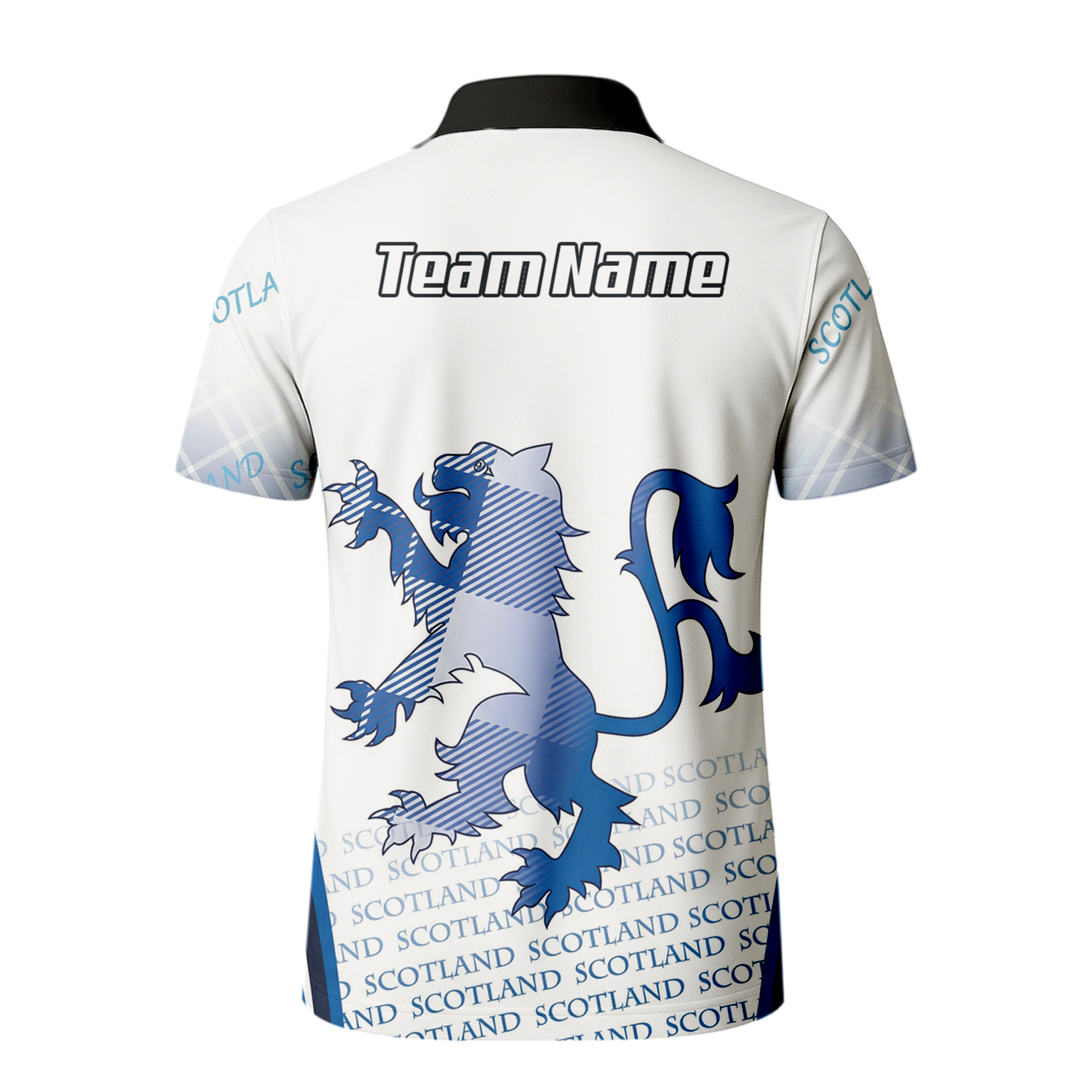 Personalised Scotland Lion Rampant Dart Jersey Polo and Zipper White Blue For Men I2374