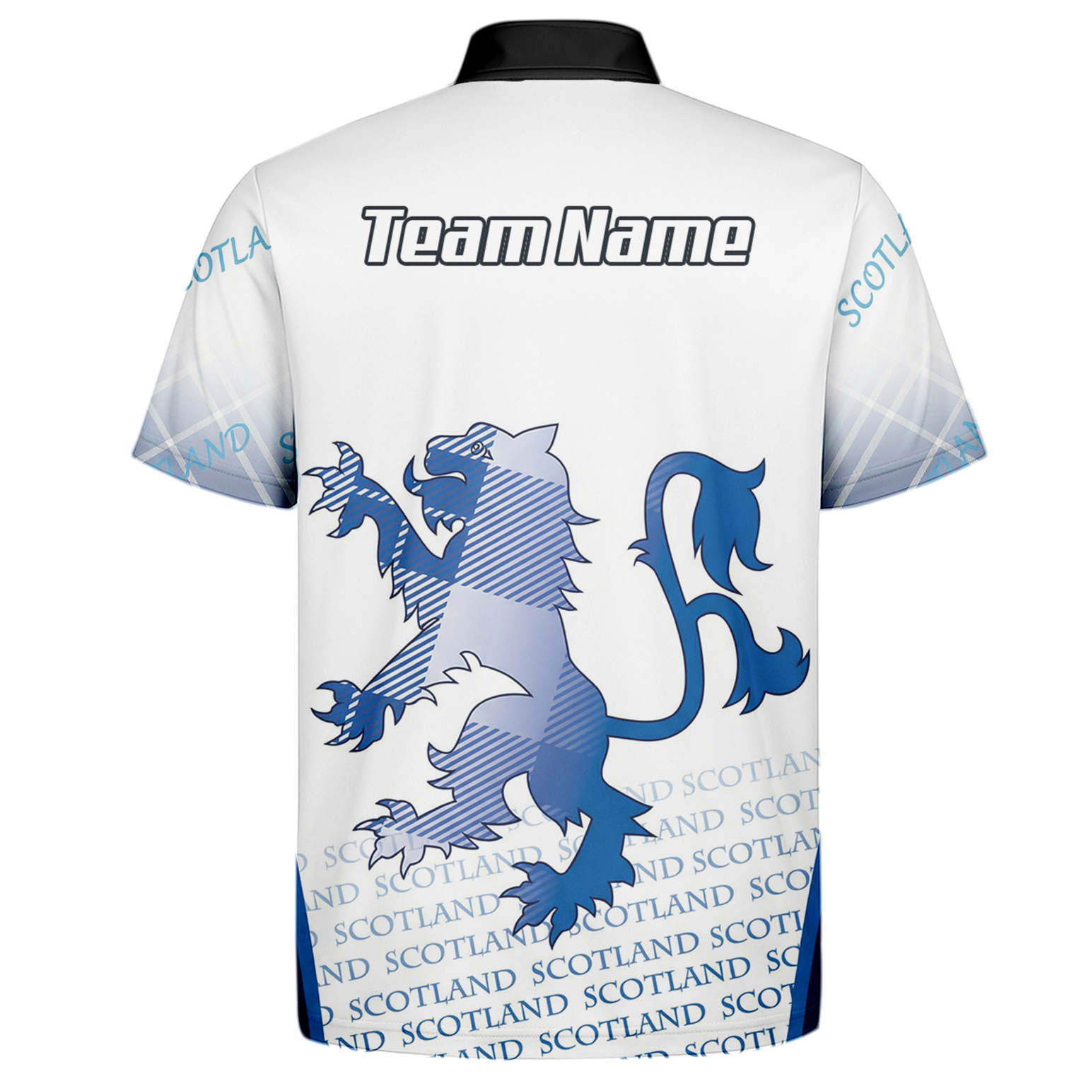 Personalised Scotland Lion Rampant Dart Jersey Polo and Zipper White Blue For Men I2374