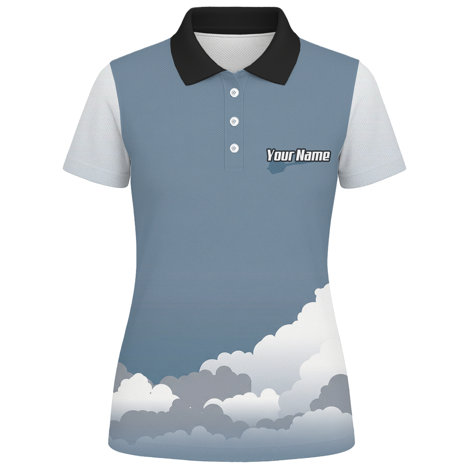 Personalised Fighter Jet Dart Jersey Polo and Zipper Blue Grey White For Women Custom Aviation Pilot Design K8201