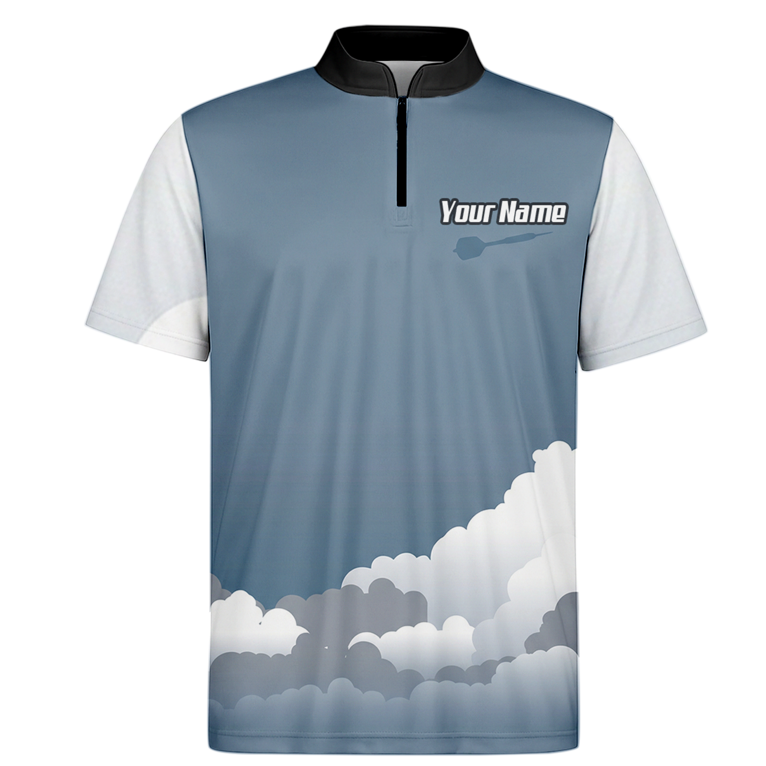 Personalised Fighter Jet Dart Jersey Polo and Zipper Blue Grey White For Men Custom Aviation Pilot Design K8201