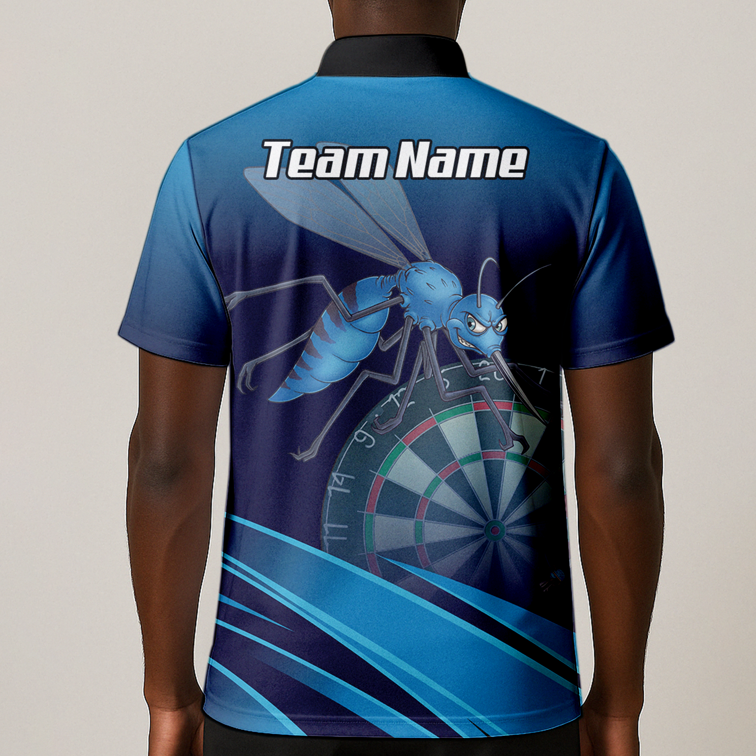 Personalised Wasp Hornet Dart Jersey Polo and Zipper Blue Navy For Men M2903