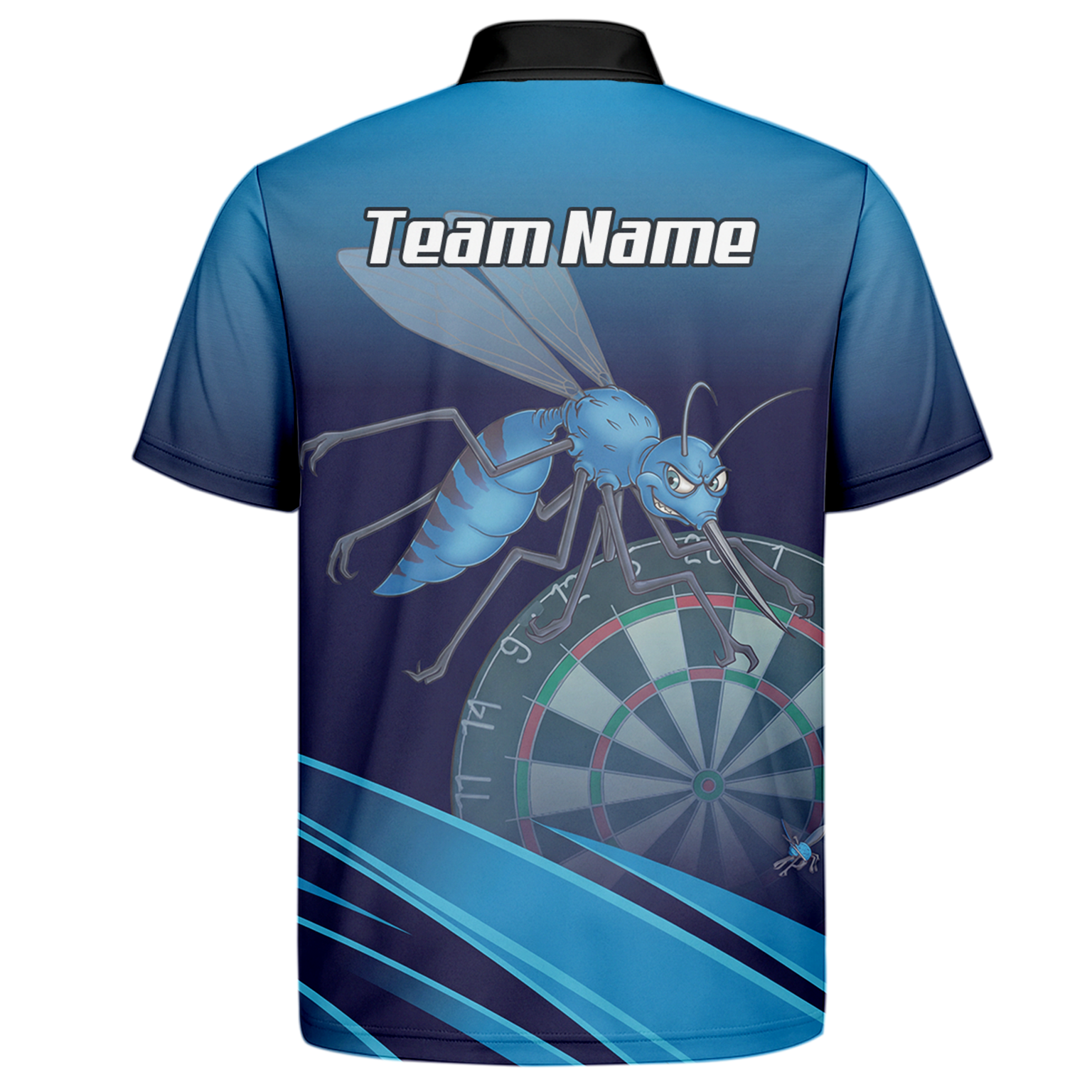 Personalised Wasp Hornet Dart Jersey Polo and Zipper Blue Navy For Men M2903