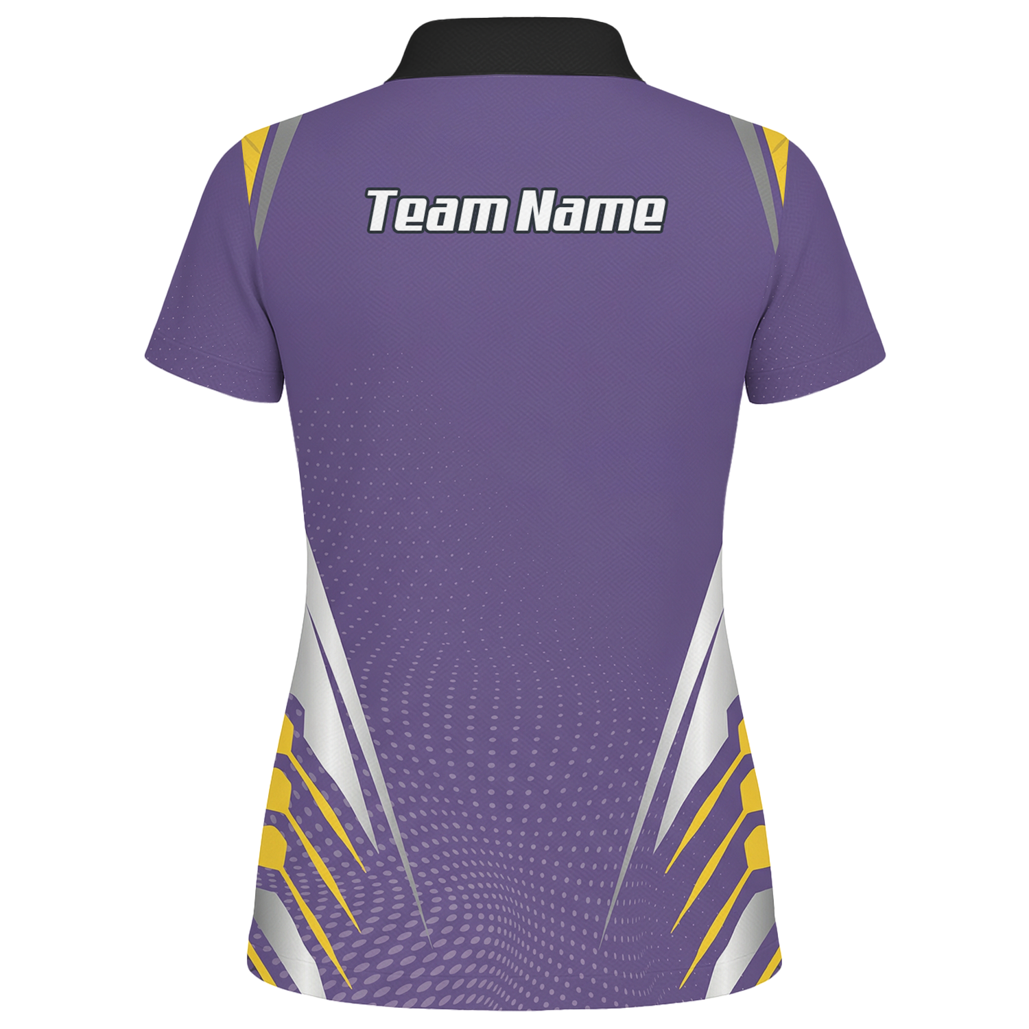 Personalised Abstract Halftone Dart Jersey Polo and Zipper Purple Yellow For Women O8070