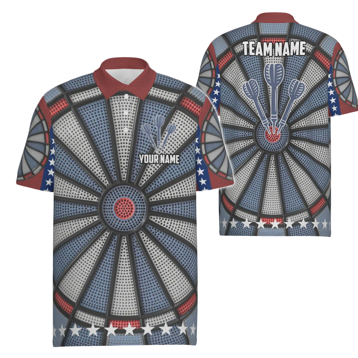 Personalized Men's Darts Polo Shirt - Dart Jerseys for Men J6738