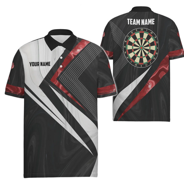 Men's Darts Polo Shirt in Red and White - Darts Team Jersey G258