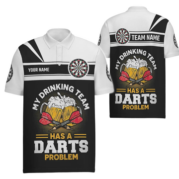 Op maat gemaakt herenpoloshirt voor mijn drinkteam met Dart-ontwerp, Dart Jersey voor heren O902