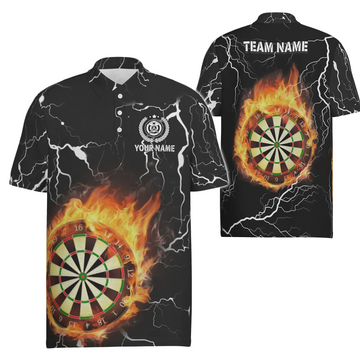 Herenpoloshirt met Flame Darts, Lightning en Thunder, Dartsshirt voor heren Z860