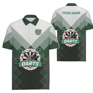 Dartpoloshirt voor heren met groen verloop en geometrisch patroon - Dart Jersey voor heren N552