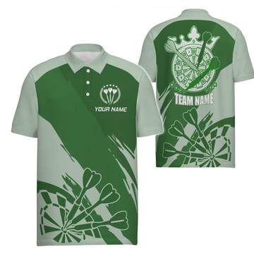 Groen Heren Darts Poloshirt - Personaliseerbaar Cool Darts Shirt voor Heren - Darts Jersey y6174 groen