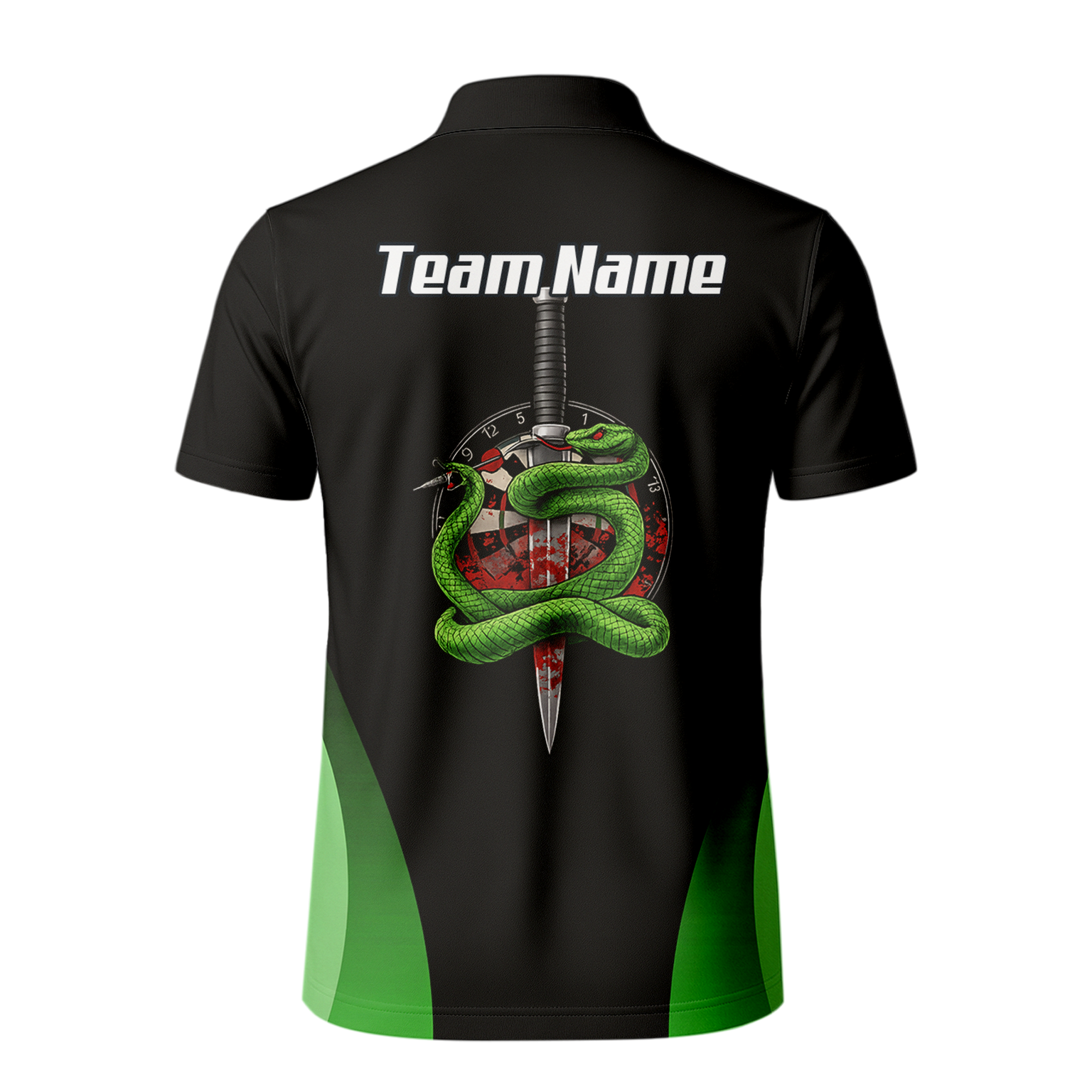 Personalised Snake Assassin Dart Jersey Polo and Zipper Black Green For Men T9880