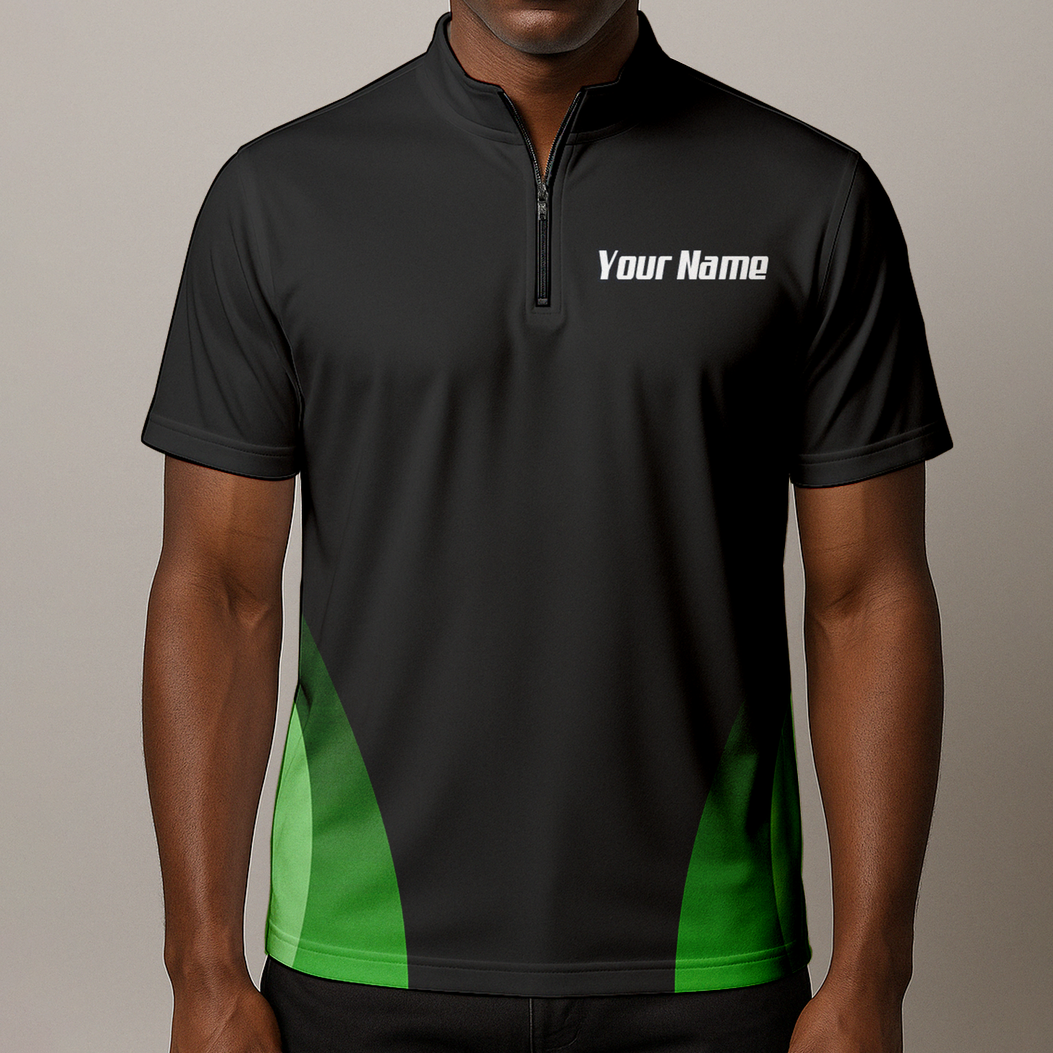 Personalised Snake Assassin Dart Jersey Polo and Zipper Black Green For Men T9880