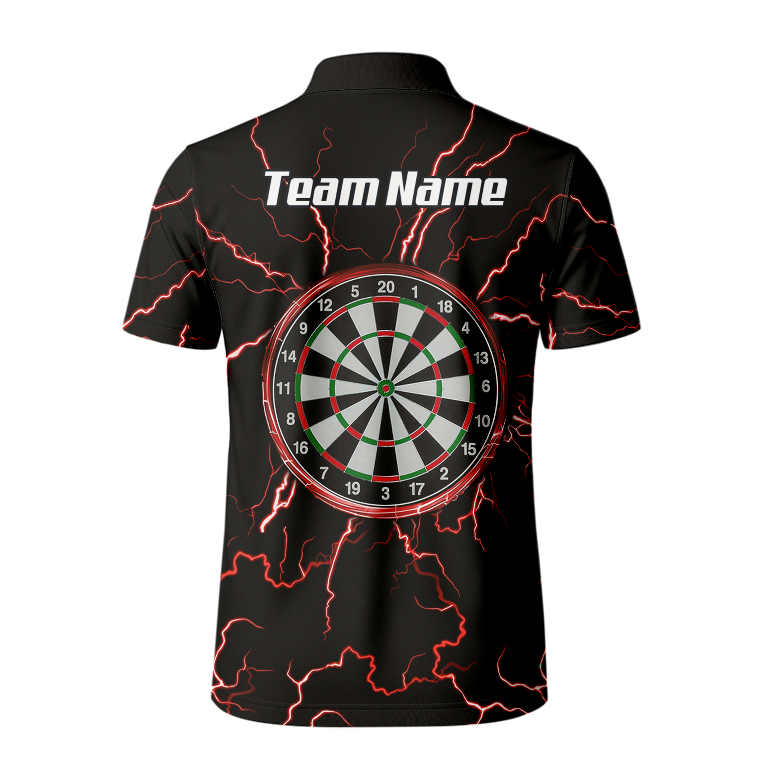 Personalised Red Lightning Dart Jersey Polo and Zipper Black Red For Men TR3032