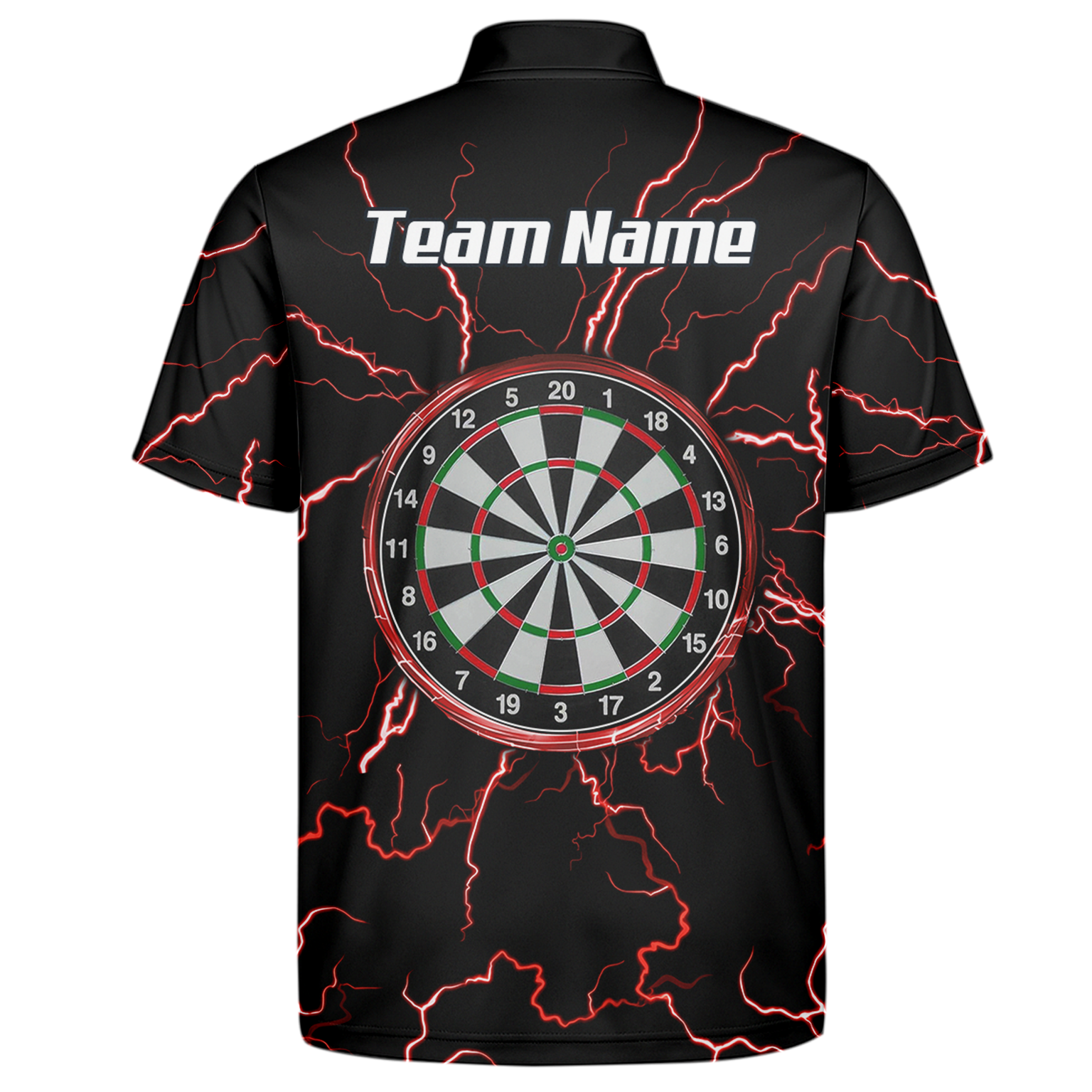 Personalised Red Lightning Dart Jersey Polo and Zipper Black Red For Men TR3032