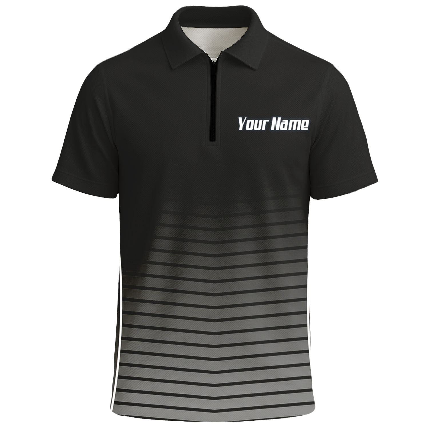 Personalised Trout Fishing Dart Jersey Polo and Zipper For Men Custom Black Grey Shirt V9509 - Polo -w Zipper Yes