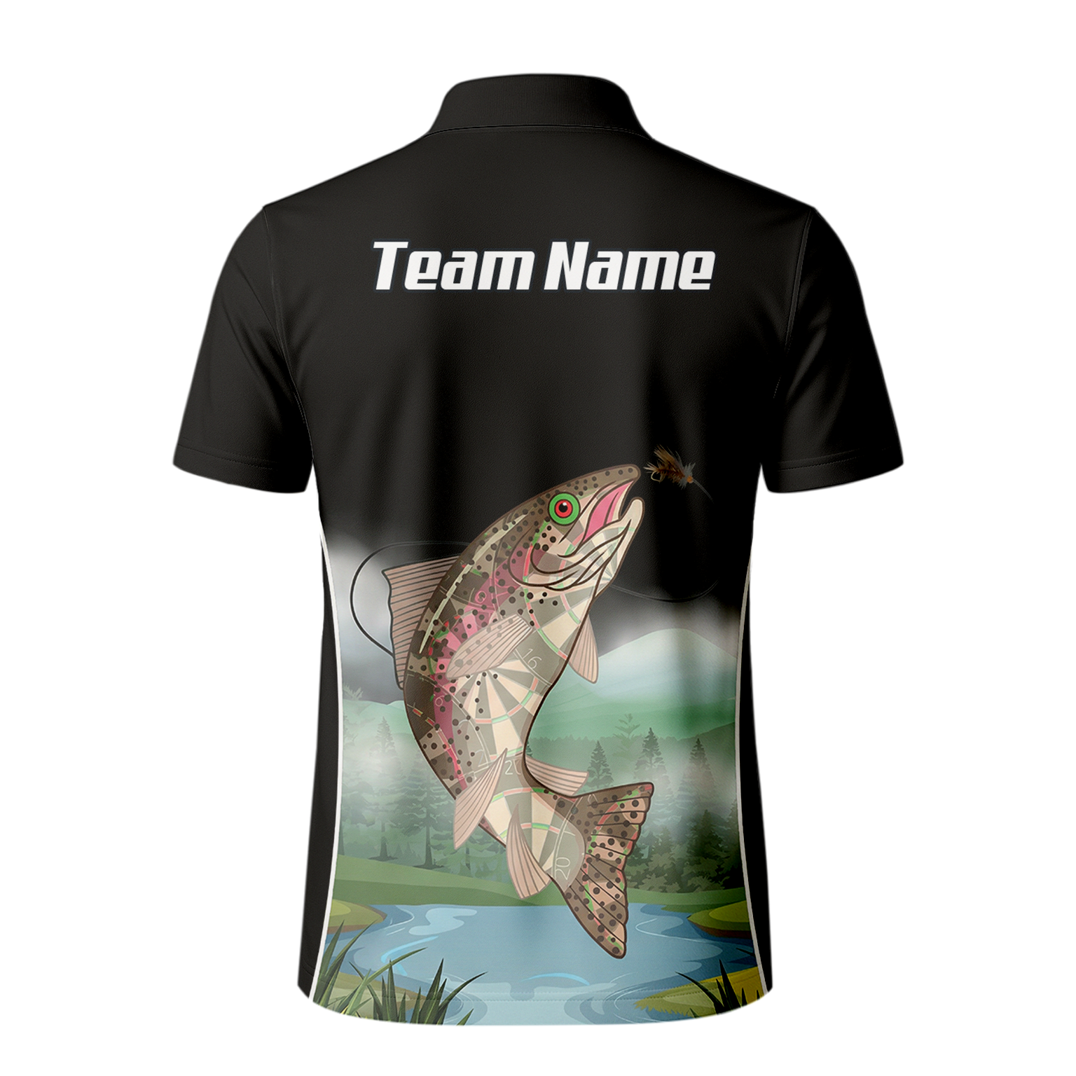 Personalised Trout Fishing Dart Jersey Polo and Zipper For Men Custom Black Grey Shirt V9509