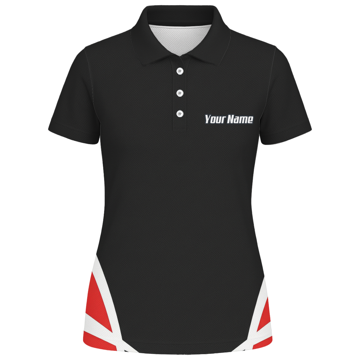 Personalised Dart Knight Jersey Polo and Zipper Black Red White For Women W1942
