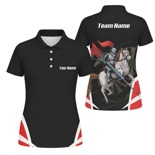 Personalised Dart Knight Jersey Polo and Zipper Black Red White For Women W1942 - Polo Yes