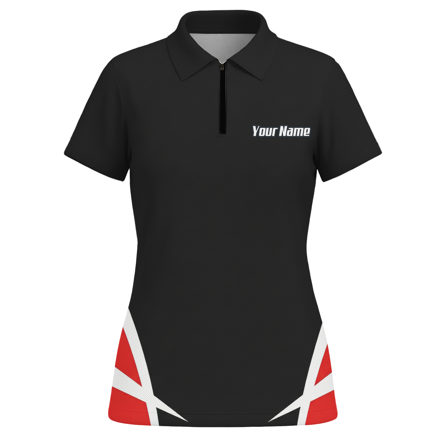 Personalised Dart Knight Jersey Polo and Zipper Black Red White For Women W1942 - Polo -w Zipper Yes