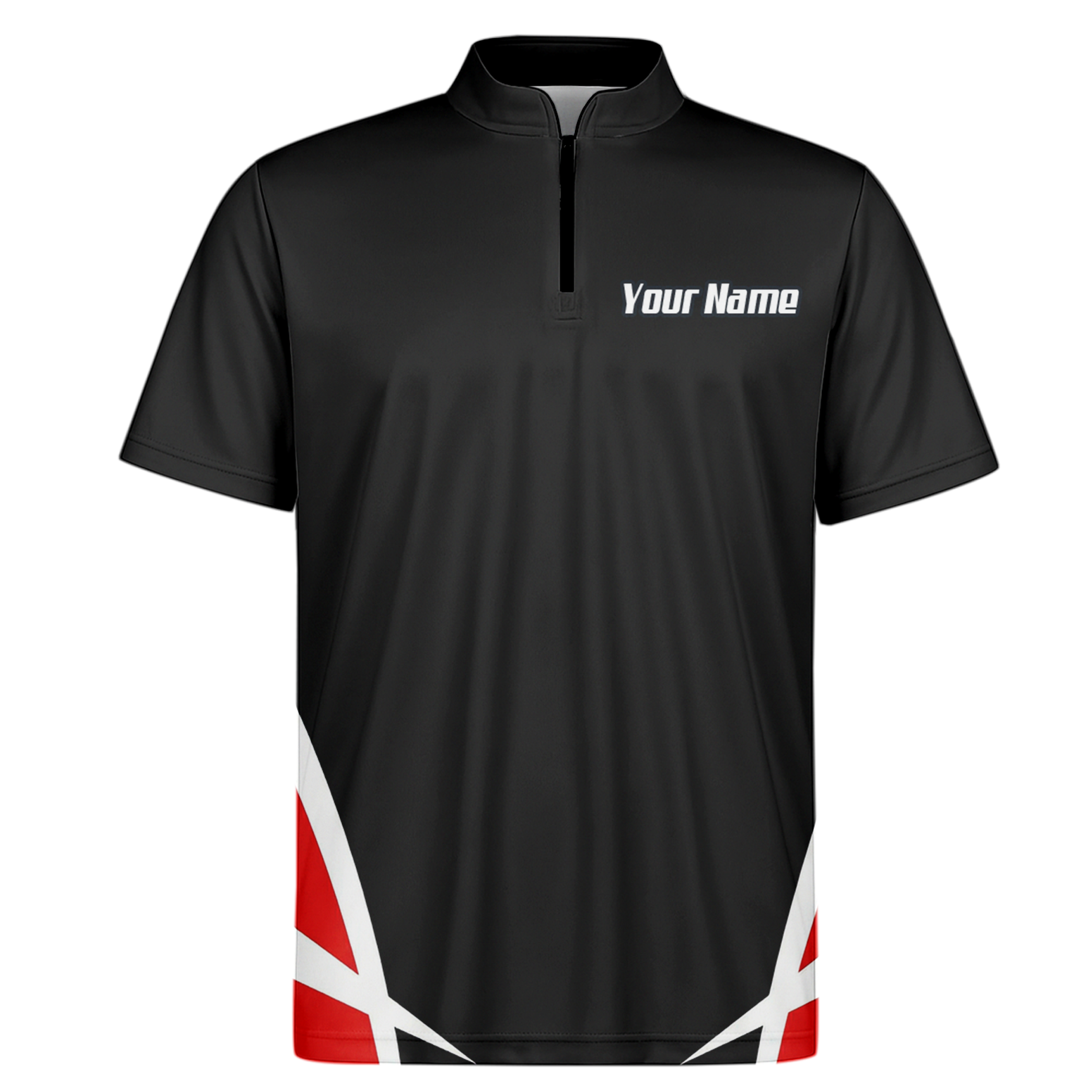 Personalised Dart Knight Jersey Polo and Zipper Black Red White For Men W1942
