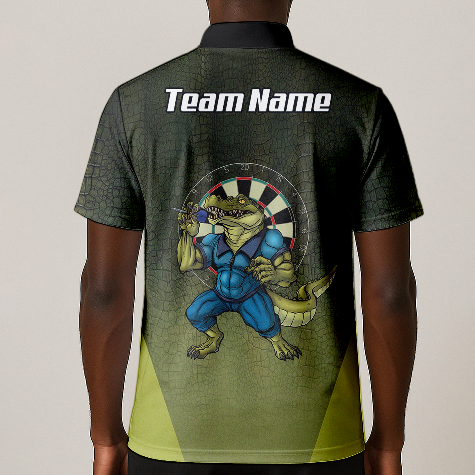 Personalised Crocodile Dart Jersey Polo and Zipper For Men Custom Green Alligator Print Shirt X5857