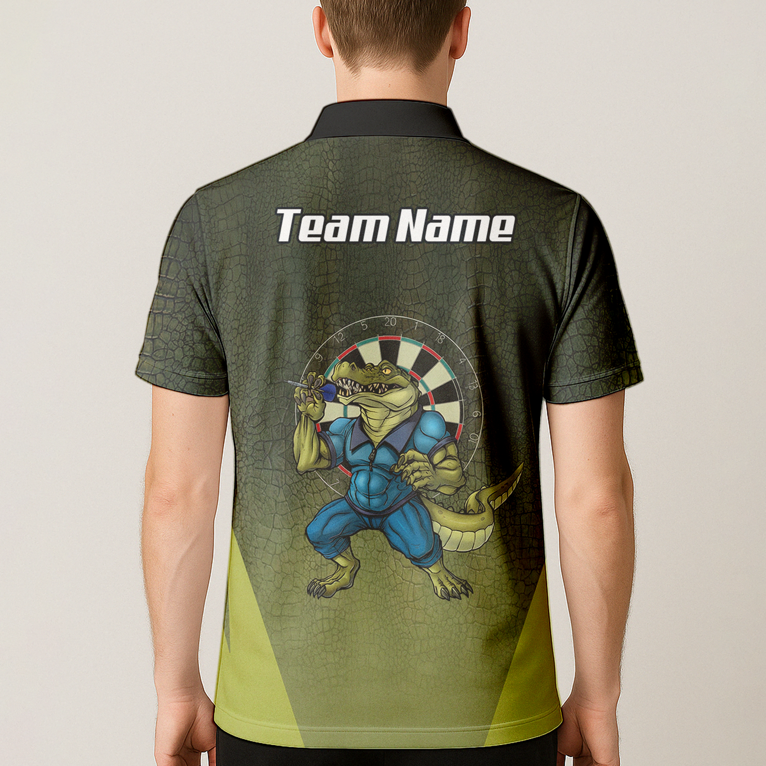 Personalised Crocodile Dart Jersey Polo and Zipper For Men Custom Green Alligator Print Shirt X5857