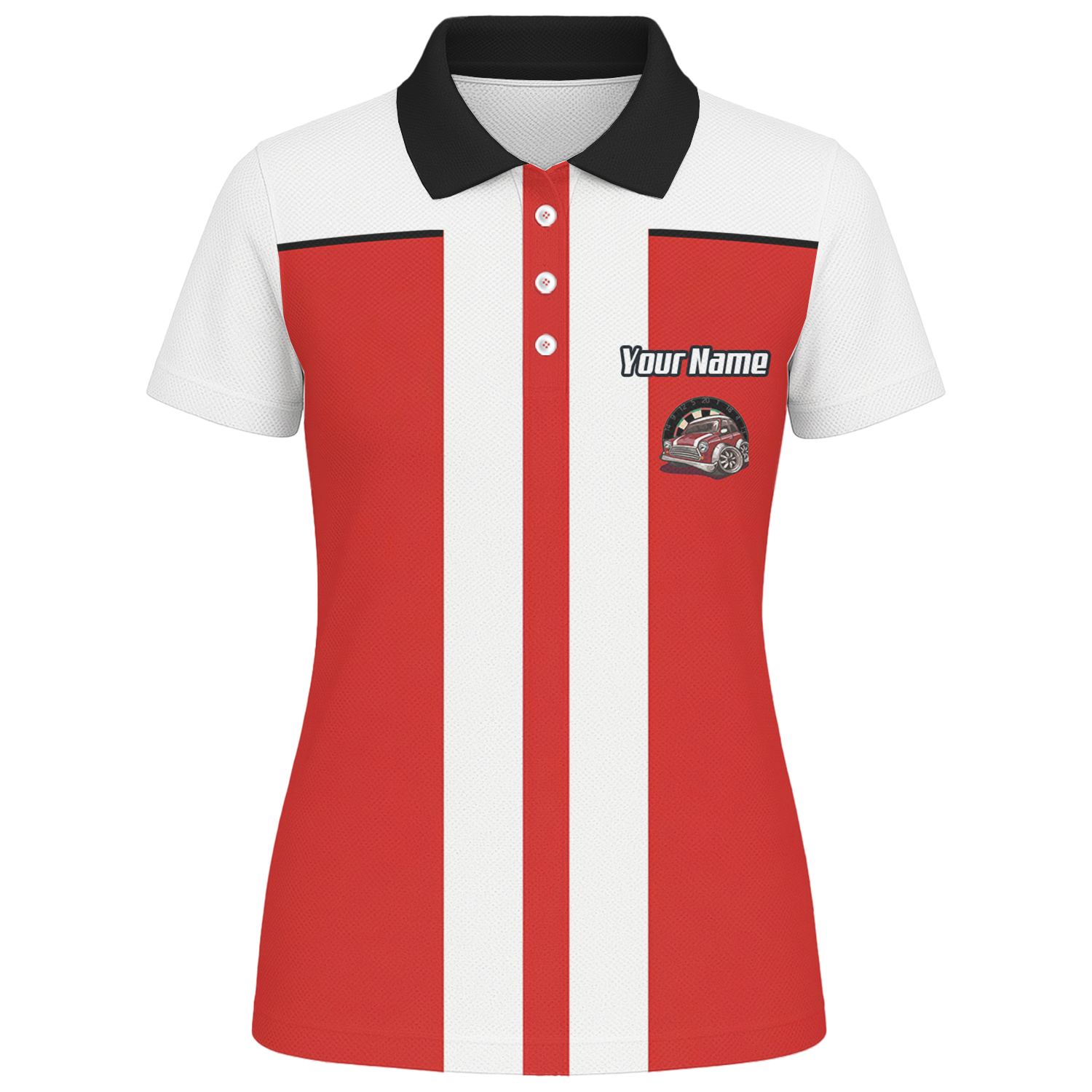 Personalised Classic Car Dart Jersey Red White Racing Polo and Zipper For Women X6562